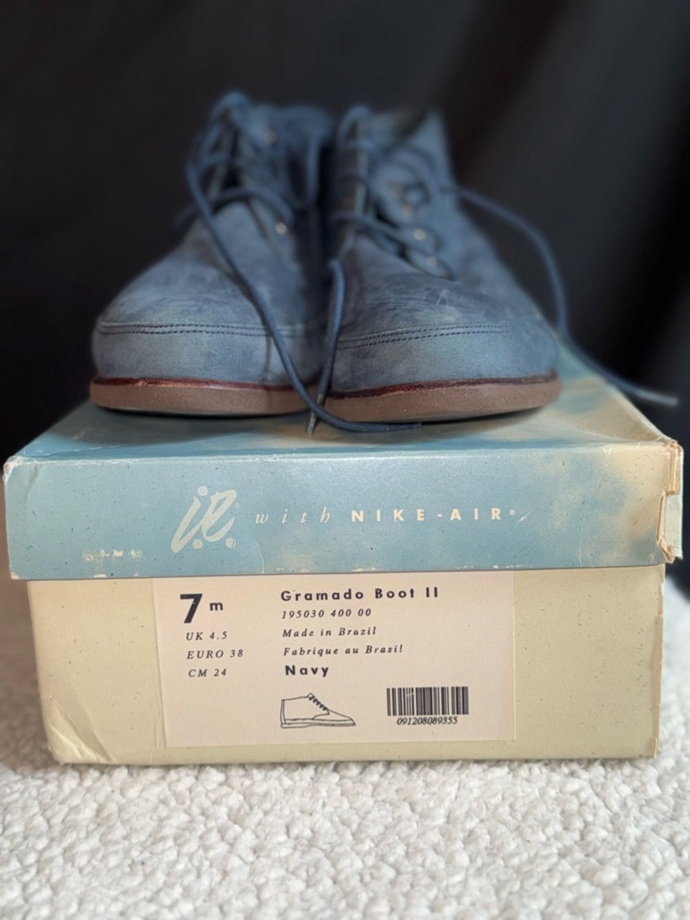 Nike Navy Suede Ankle Booties